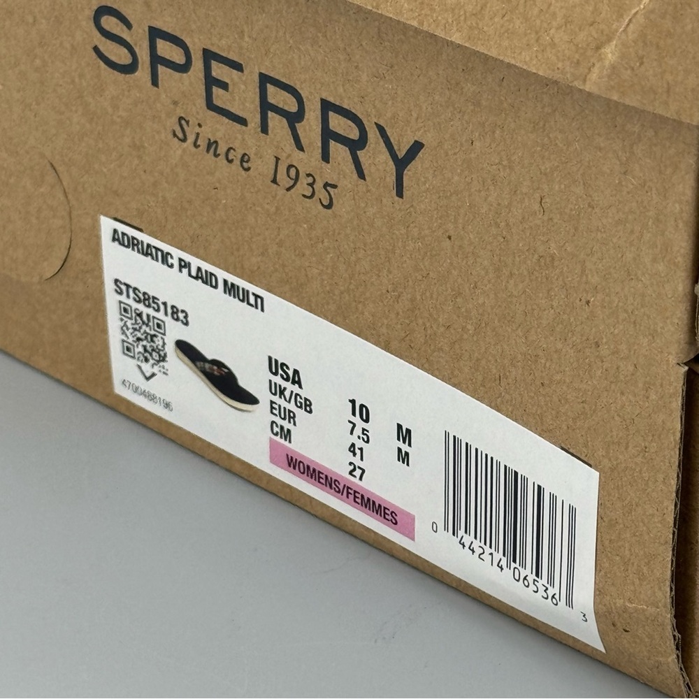 New Sperry Adriatic Plaid Multi Sandals Flip Flop Thong Skip Lace Women Size 10 - Picture 2 of 6